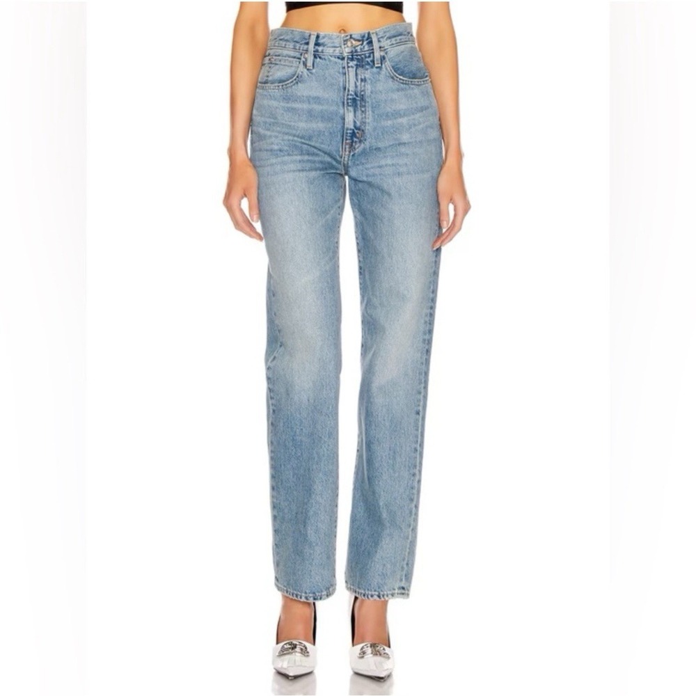 SLVRLAKE London Straight High Waist Denim Jeans Salt Flats Light Wash size 30